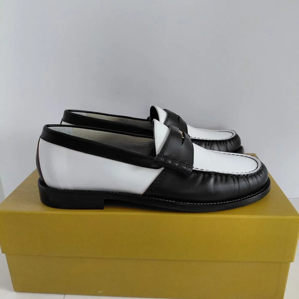 RHUDE Authentic Men's Slip On Loafer Black & White Shoes Size 10M MSRP $595